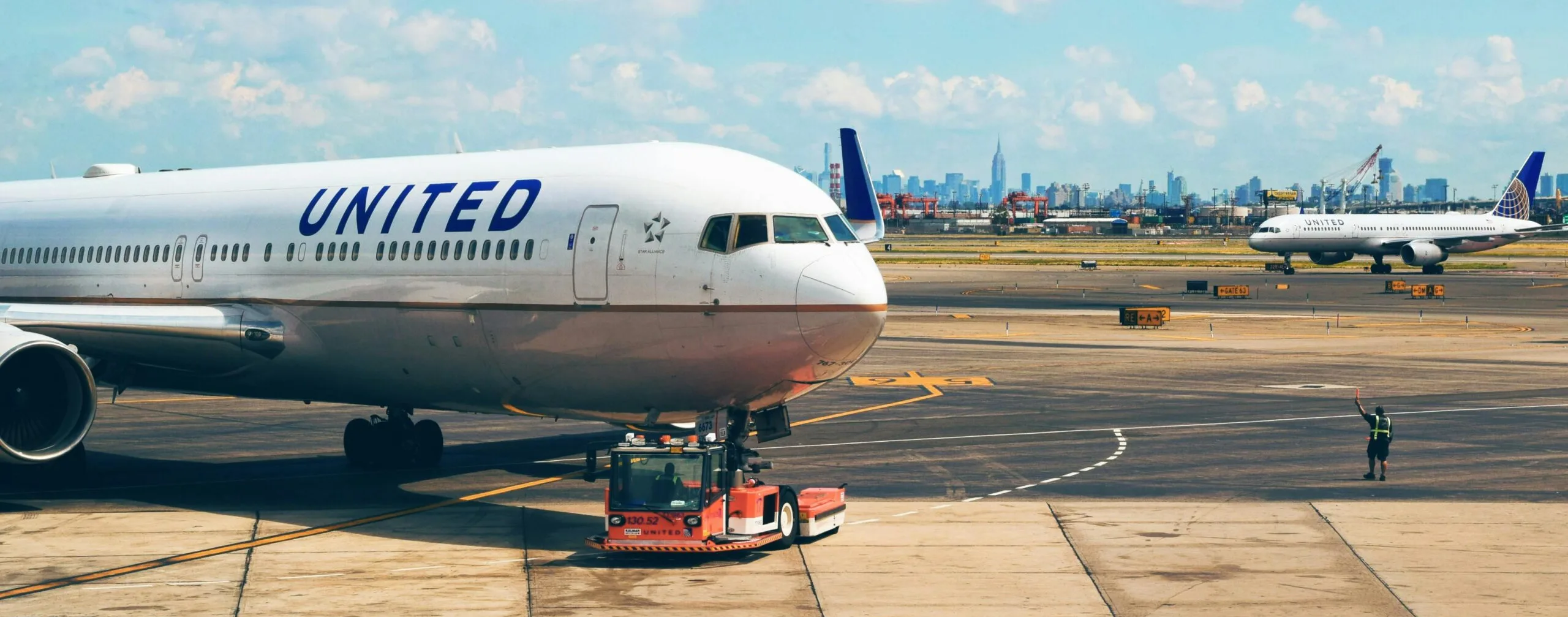 Commercial airplanes on the runway representing major hubs for Flights to Marco Island and nearby airports serving travelers to Marco Island, Florida.