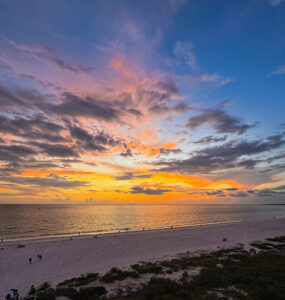 Colorful Marco Island sunset over a quiet shoreline